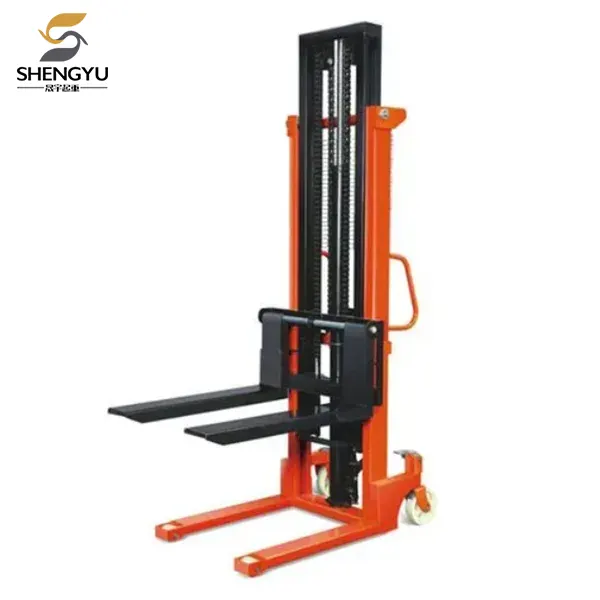 Double Mast Hidraulik Manual Pallet Stacker-C Shaped Steel