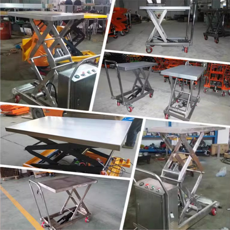 350kg stainless steel hydraulic lifting platform trucks